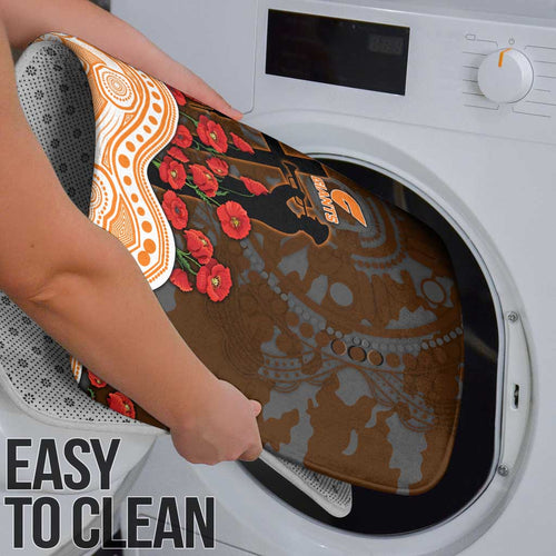 GWS Giants ANZAC Day Bathroom Set Indigenous Dot Art with Poppy Flower Tribute