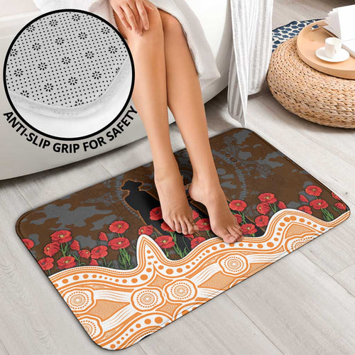 GWS Giants ANZAC Day Bathroom Set Indigenous Dot Art with Poppy Flower Tribute