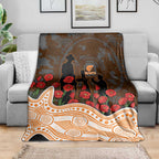 GWS Giants ANZAC Day Blanket Indigenous Dot Art with Poppy Flower Tribute