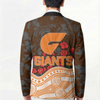 GWS Giants ANZAC Day Blazer Indigenous Dot Art with Poppy Flower Tribute