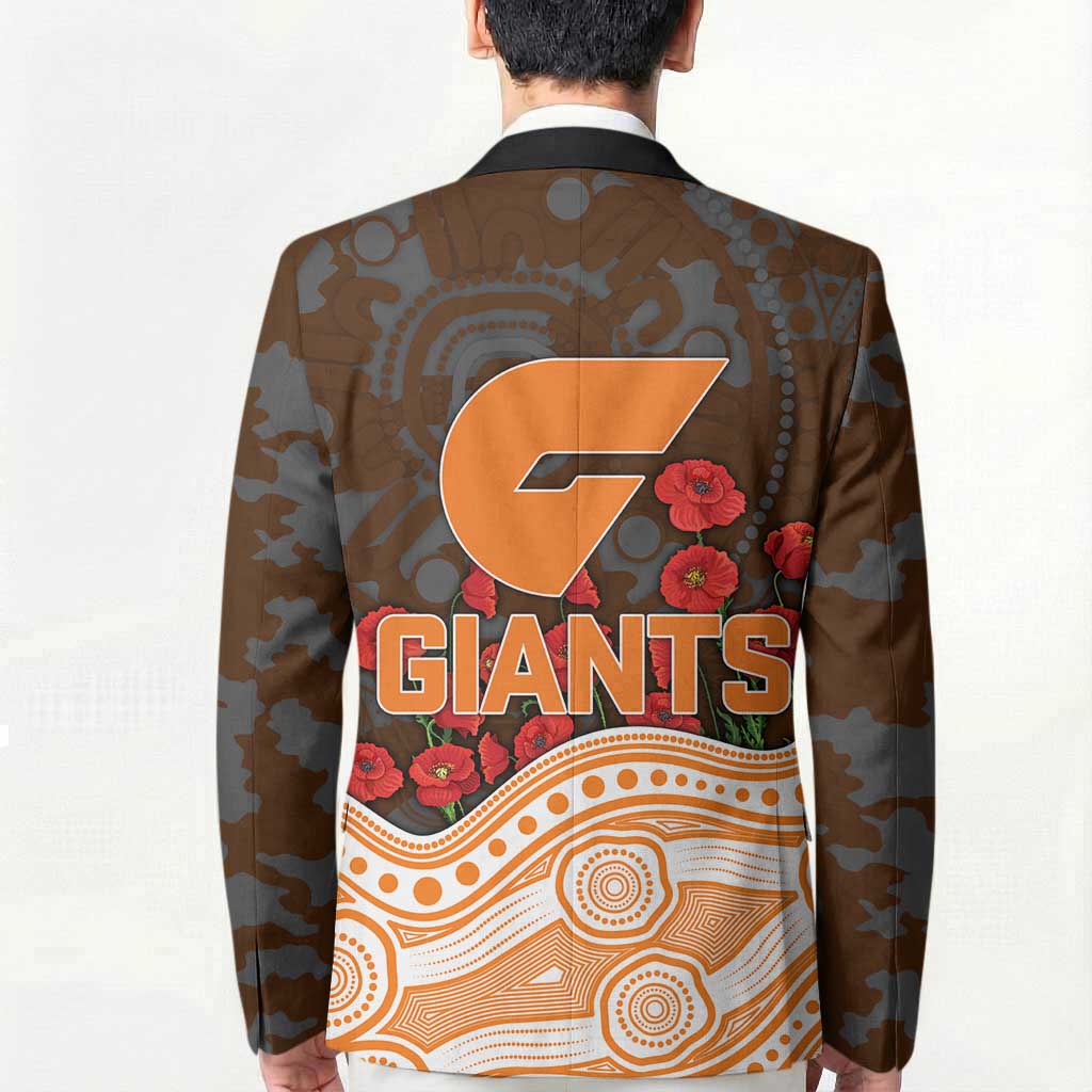 GWS Giants ANZAC Day Blazer Indigenous Dot Art with Poppy Flower Tribute