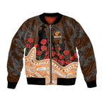 GWS Giants ANZAC Day Bomber Jacket Indigenous Dot Art with Poppy Flower Tribute