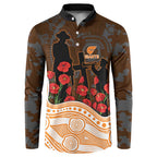 GWS Giants ANZAC Day Button Sweatshirt Indigenous Dot Art with Poppy Flower Tribute