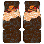 GWS Giants ANZAC Day Car Mats Indigenous Dot Art with Poppy Flower Tribute