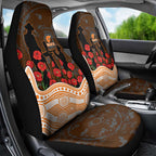 GWS Giants ANZAC Day Car Seat Cover Indigenous Dot Art with Poppy Flower Tribute