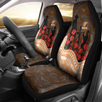 GWS Giants ANZAC Day Car Seat Cover Indigenous Dot Art with Poppy Flower Tribute