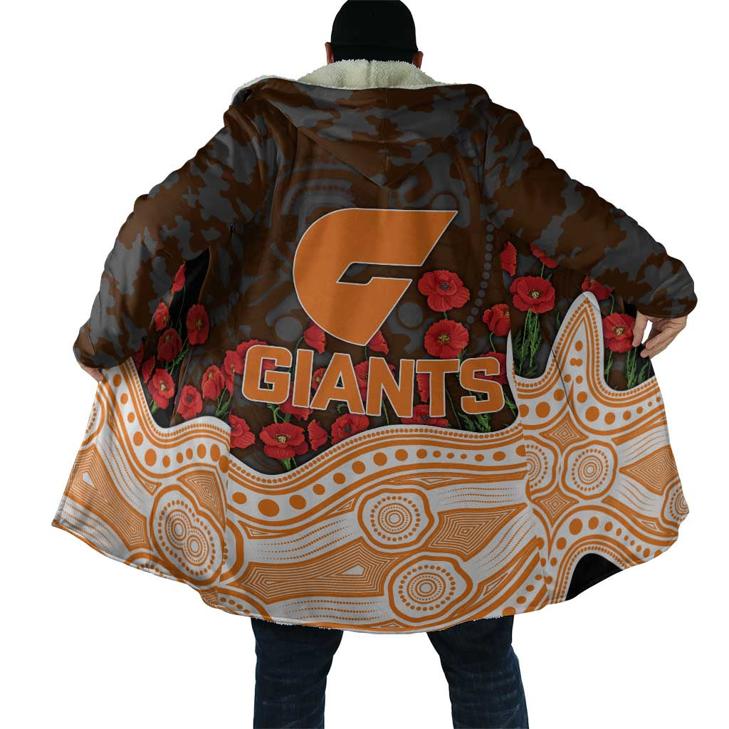 GWS Giants ANZAC Day Cloak Indigenous Dot Art with Poppy Flower Tribute