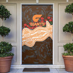 GWS Giants ANZAC Day Door Cover Indigenous Dot Art with Poppy Flower Tribute
