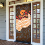 GWS Giants ANZAC Day Door Cover Indigenous Dot Art with Poppy Flower Tribute