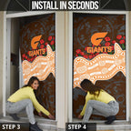 GWS Giants ANZAC Day Door Cover Indigenous Dot Art with Poppy Flower Tribute