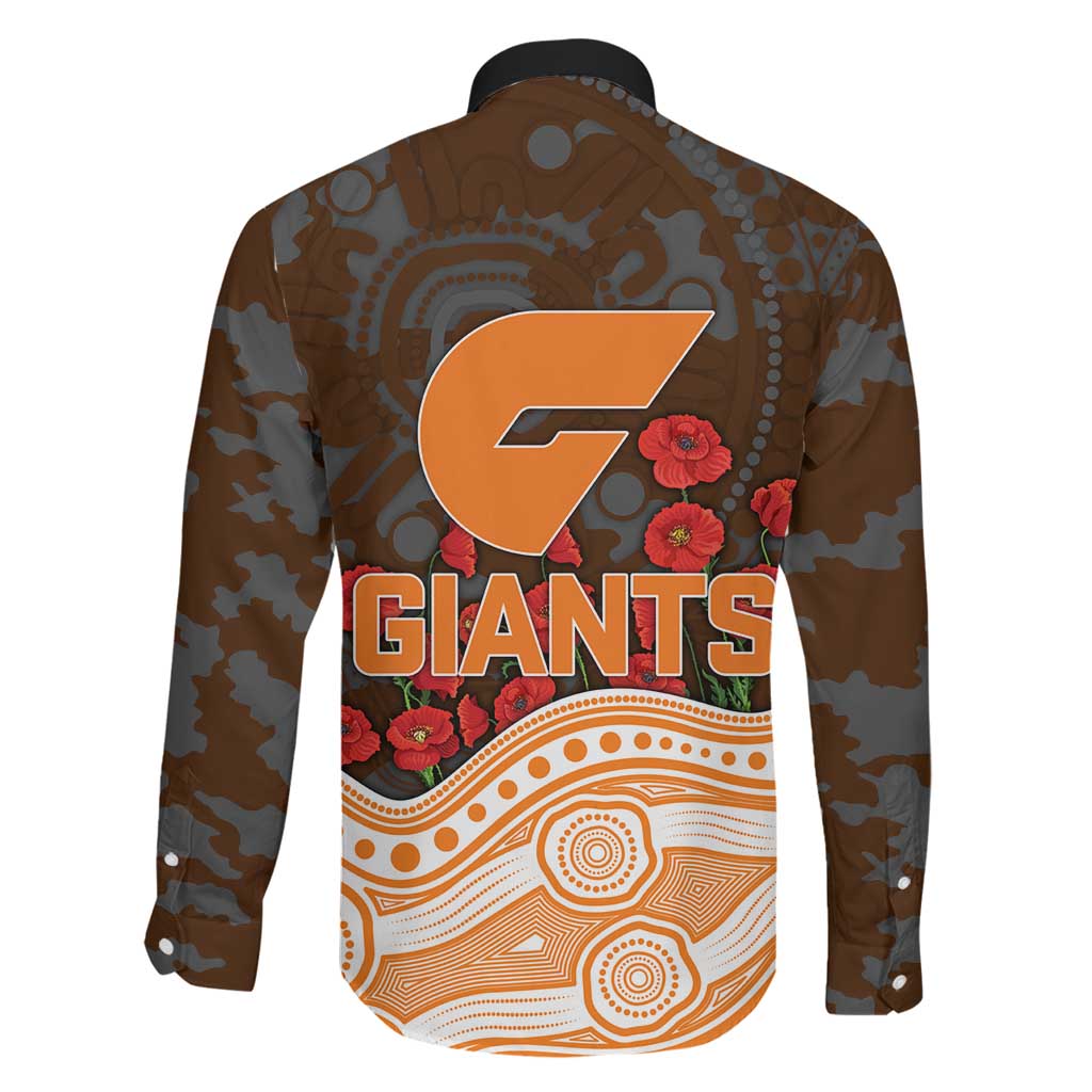 GWS Giants ANZAC Day Family Matching Tank Maxi Dress and Hawaiian Shirt Indigenous Dot Art with Poppy Flower Tribute