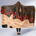 GWS Giants ANZAC Day Hooded Blanket Indigenous Dot Art with Poppy Flower Tribute
