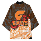 GWS Giants ANZAC Day Kimono Indigenous Dot Art with Poppy Flower Tribute