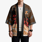 GWS Giants ANZAC Day Kimono Indigenous Dot Art with Poppy Flower Tribute