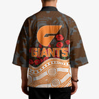 GWS Giants ANZAC Day Kimono Indigenous Dot Art with Poppy Flower Tribute