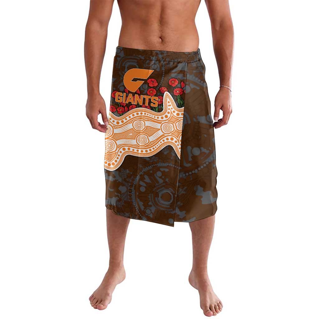 GWS Giants ANZAC Day Lavalava Indigenous Dot Art with Poppy Flower Tribute