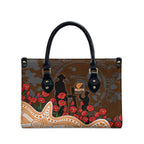 GWS Giants ANZAC Day Leather Bag Indigenous Dot Art with Poppy Flower Tribute