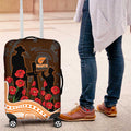 GWS Giants ANZAC Day Luggage Cover Indigenous Dot Art with Poppy Flower Tribute