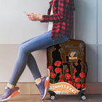 GWS Giants ANZAC Day Luggage Cover Indigenous Dot Art with Poppy Flower Tribute