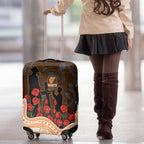 GWS Giants ANZAC Day Luggage Cover Indigenous Dot Art with Poppy Flower Tribute