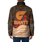 GWS Giants ANZAC Day Padded Jacket Indigenous Dot Art with Poppy Flower Tribute