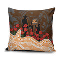 GWS Giants ANZAC Day Pillow Cover Indigenous Dot Art with Poppy Flower Tribute
