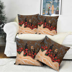 GWS Giants ANZAC Day Pillow Cover Indigenous Dot Art with Poppy Flower Tribute