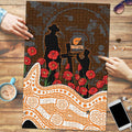 GWS Giants ANZAC Day Puzzle Indigenous Dot Art with Poppy Flower Tribute