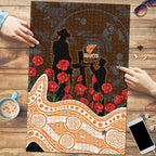 GWS Giants ANZAC Day Puzzle Indigenous Dot Art with Poppy Flower Tribute
