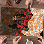 GWS Giants ANZAC Day Puzzle Indigenous Dot Art with Poppy Flower Tribute