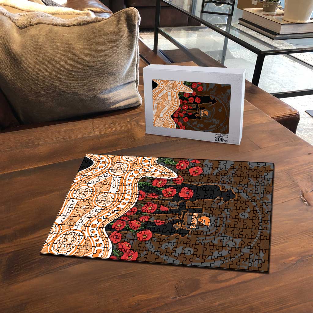 GWS Giants ANZAC Day Puzzle Indigenous Dot Art with Poppy Flower Tribute
