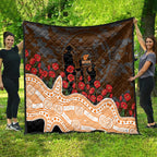 GWS Giants ANZAC Day Quilt Indigenous Dot Art with Poppy Flower Tribute