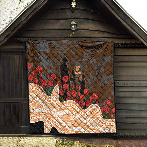GWS Giants ANZAC Day Quilt Indigenous Dot Art with Poppy Flower Tribute