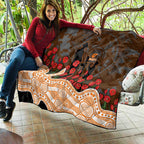GWS Giants ANZAC Day Quilt Indigenous Dot Art with Poppy Flower Tribute