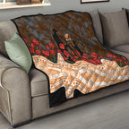 GWS Giants ANZAC Day Quilt Indigenous Dot Art with Poppy Flower Tribute
