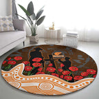 GWS Giants ANZAC Day Round Carpet Indigenous Dot Art with Poppy Flower Tribute