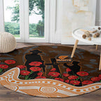 GWS Giants ANZAC Day Round Carpet Indigenous Dot Art with Poppy Flower Tribute