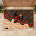 GWS Giants ANZAC Day Rubber Doormat Indigenous Dot Art with Poppy Flower Tribute