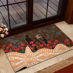 GWS Giants ANZAC Day Rubber Doormat Indigenous Dot Art with Poppy Flower Tribute