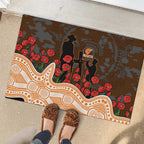 GWS Giants ANZAC Day Rubber Doormat Indigenous Dot Art with Poppy Flower Tribute