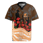 GWS Giants ANZAC Day Rugby Jersey Indigenous Dot Art with Poppy Flower Tribute
