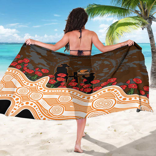 GWS Giants ANZAC Day Sarong Indigenous Dot Art with Poppy Flower Tribute