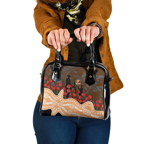 GWS Giants ANZAC Day Shoulder Handbag Indigenous Dot Art with Poppy Flower Tribute