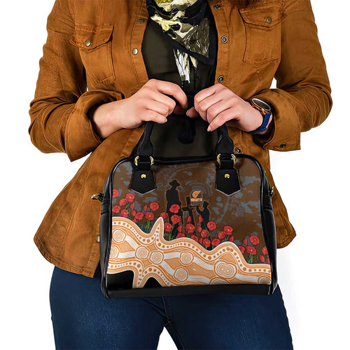 GWS Giants ANZAC Day Shoulder Handbag Indigenous Dot Art with Poppy Flower Tribute