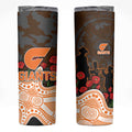 GWS Giants ANZAC Day Skinny Tumbler Indigenous Dot Art with Poppy Flower Tribute