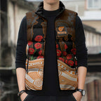 GWS Giants ANZAC Day Sleeveless Puffer Jacket Indigenous Dot Art with Poppy Flower Tribute