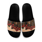 GWS Giants ANZAC Day Slide Sandals Indigenous Dot Art with Poppy Flower Tribute