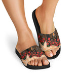 GWS Giants ANZAC Day Slide Sandals Indigenous Dot Art with Poppy Flower Tribute