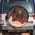 GWS Giants ANZAC Day Spare Tire Cover Indigenous Dot Art with Poppy Flower Tribute