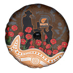 GWS Giants ANZAC Day Spare Tire Cover Indigenous Dot Art with Poppy Flower Tribute